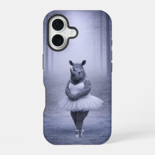Rhino Ballerina in Misty Forest iPhone 16 Case