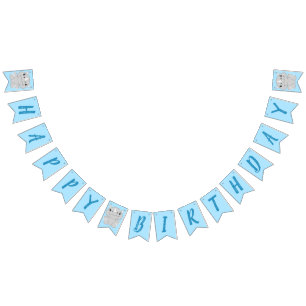 Rhino Birthday Party Blue Bunting