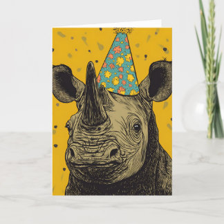 Rhino Birthday Party Greeting Card