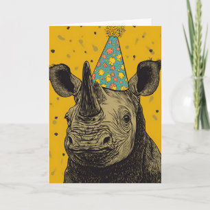 Rhino Birthday Party Greeting Card