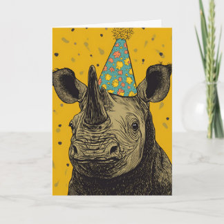 Rhino Birthday Party Greeting Card