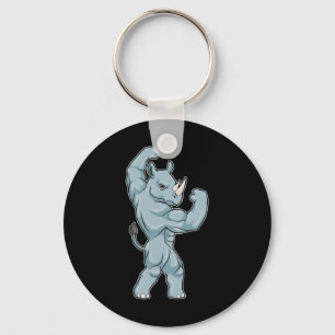 Rhino Bodybuilder Bodybuilding Sports Key Ring