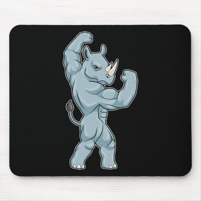 Rhino Bodybuilder Bodybuilding Sports  Mouse Pad (Front)