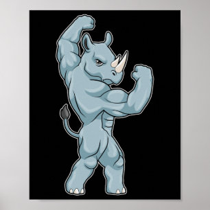 Rhino Bodybuilder Bodybuilding Sports  Poster