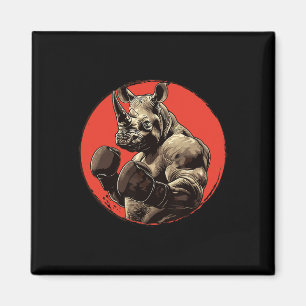 Rhino Boxer Fighter Boxing Magnet