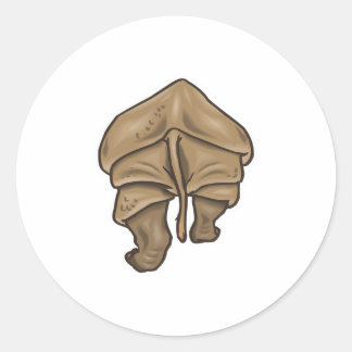 rhino butt classic round sticker