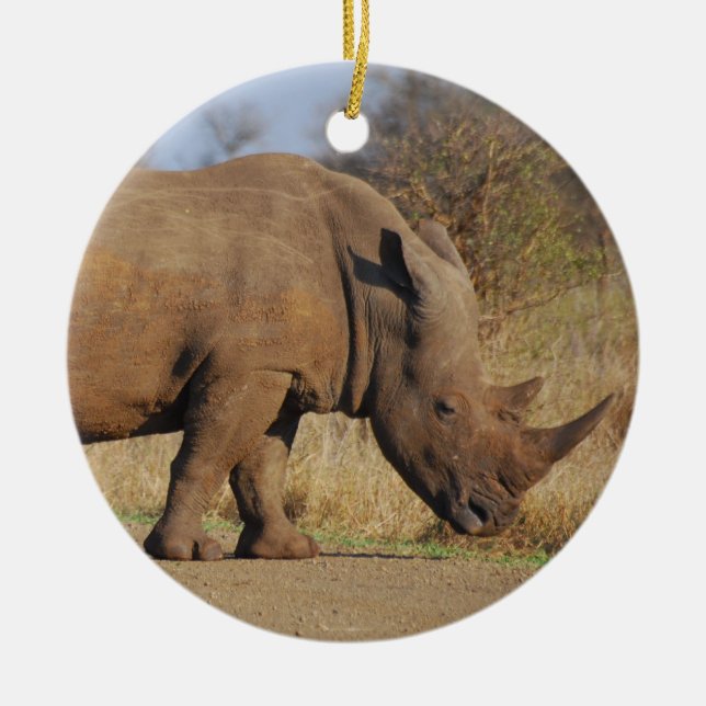 Rhino Ceramic Ornament (Front)