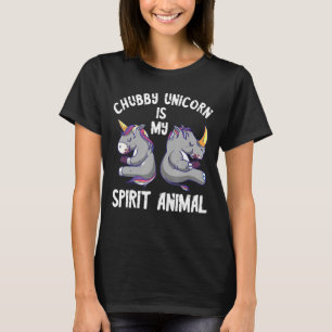 Rhino Chubby Unicorn Spirit Animal Animal Rights R T-Shirt