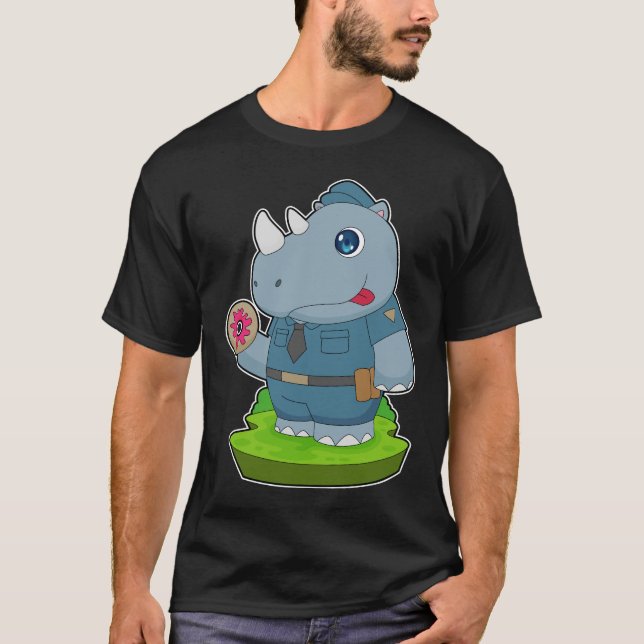 Rhino Cop Donut Police T-Shirt (Front)