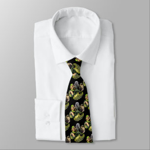 Rhino Couple Footprint Neck Tie