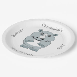 Rhino Design Birthday Party Paper Plate