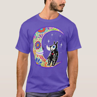 Rhino Dia de Los Muertos Skeleton Sugar Skull T-Sh T-Shirt