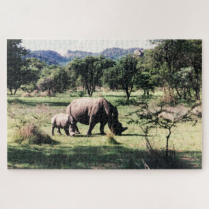 rhino family jigsaw puzzle