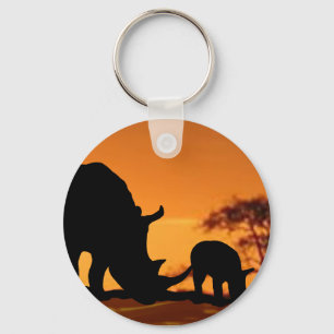 rhino family key ring