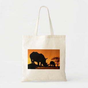 rhino family tote bag