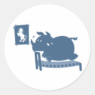 Rhino fitness - Choose background colour Classic Round Sticker