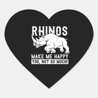 Rhino Funny Gift Idea Animal Rights Achyderm Heart Sticker