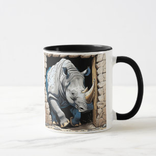 Rhino going through a wall mug