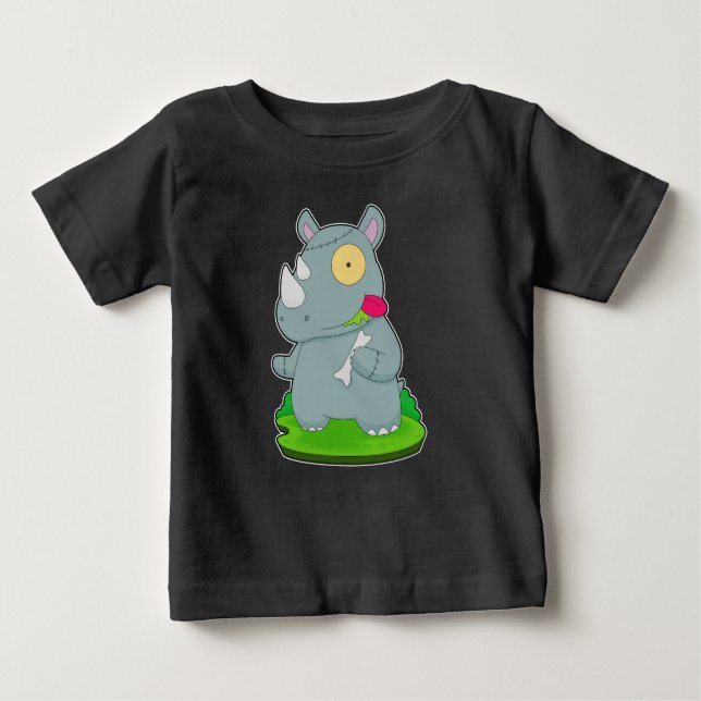 Rhino Halloween Zombie Baby T-Shirt (Front)