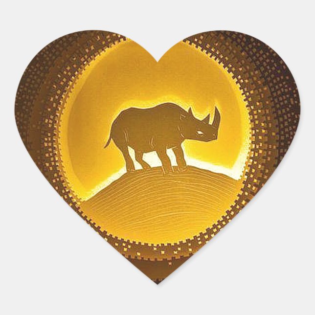 Rhino Heart Sticker (Front)