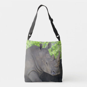 Rhino in Woodland Stance Crossbody Bag