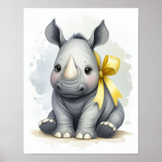 Rhino Jungle Nursery Wall Art