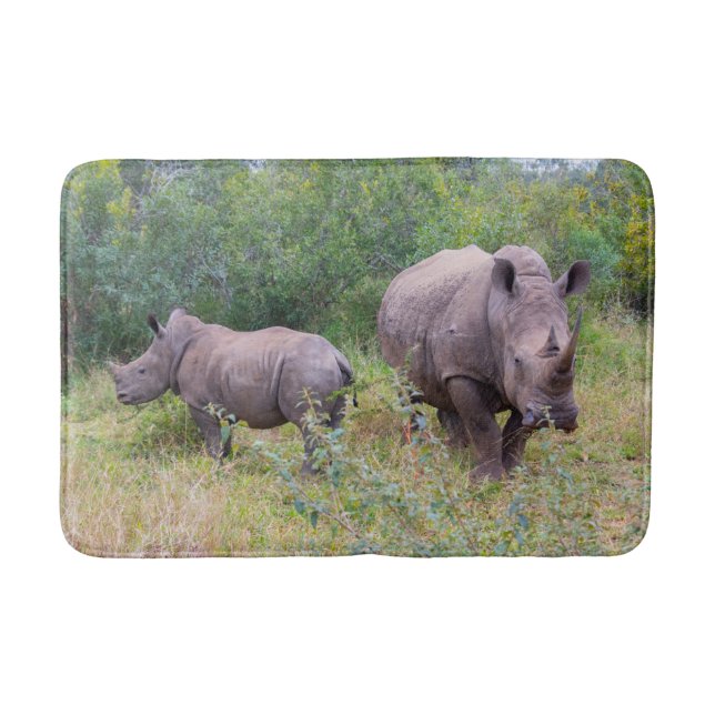 Rhino Mum and Baby bath mat (Front)