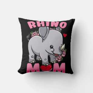Rhino Mum   Gift For Owner Rhino Mum Cushion