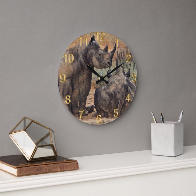 Rhino Oil Paint,  Large Clock (Office)