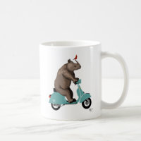 Rhino on Moped