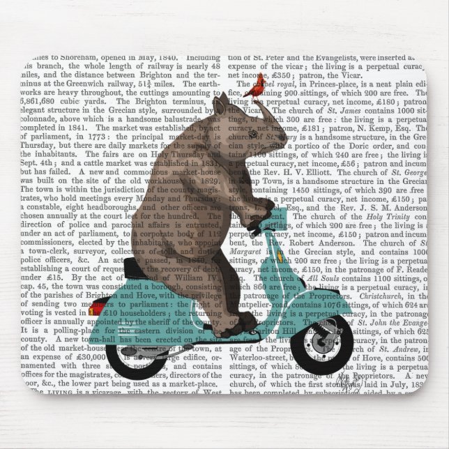 Rhino on Moped Mouse Pad (Front)