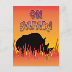 Rhino on safari postcards