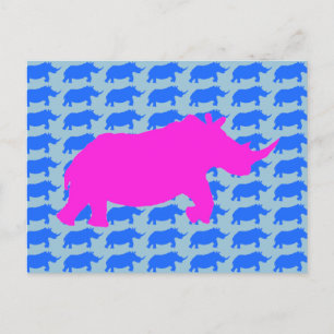 Rhino Pattern Art Postcard