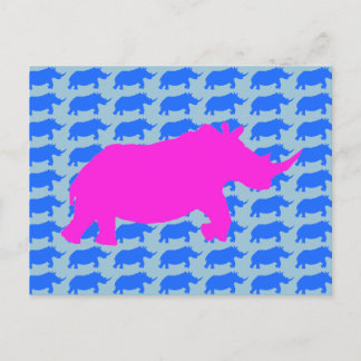 Rhino Pattern Art Postcard