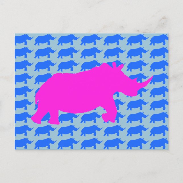Rhino Pattern Art Postcard (Front)