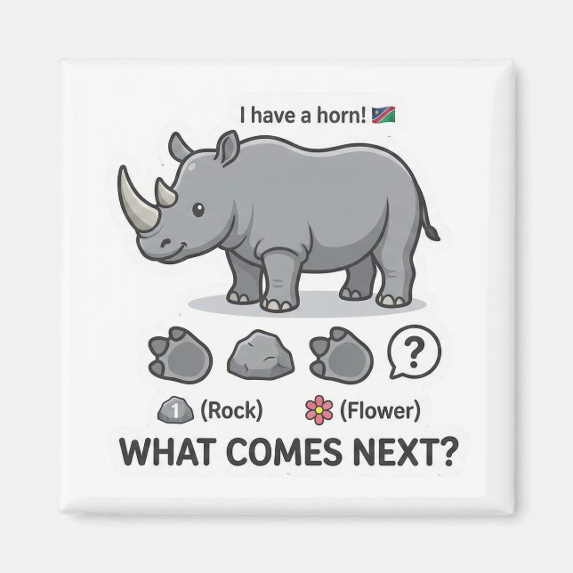 Rhino Pattern Logic Magnet (Front)