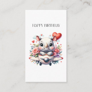 Rhino Pilot Birthday Enclosure Card