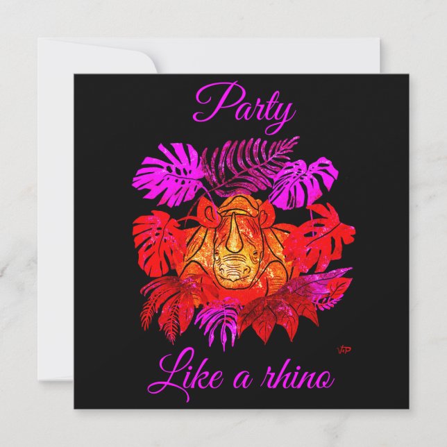 Rhino - pink and red save the date (Front)