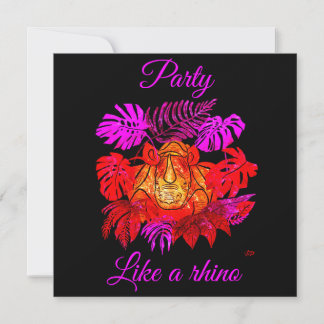 Rhino - pink and red save the date