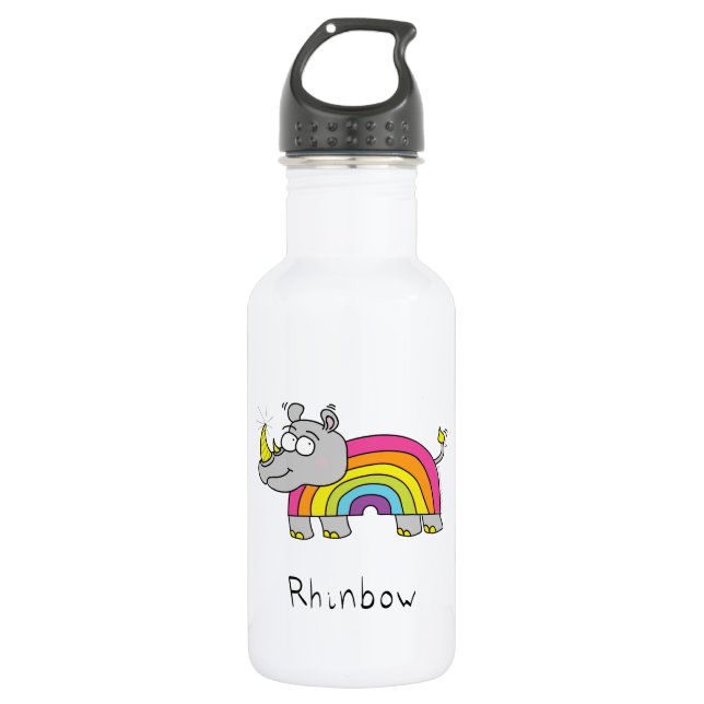 Rhino Rainbow Cute Kids 532 Ml Water Bottle (Front)