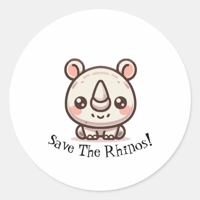 Rhino Rescue Day Classic Round Sticker (Front)
