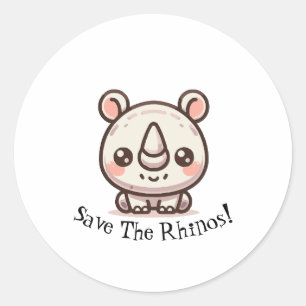 Rhino Rescue Day Classic Round Sticker