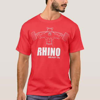 Rhino Rhino Beast On Gym Motivation Fitness Saying T-Shirt