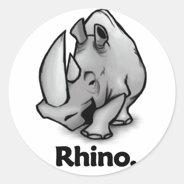 Rhino Rhino. Classic Round Sticker (Front)