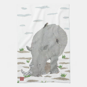 Rhino, Rhinoceros, Africa, Animal, Wildlife Tea Towel