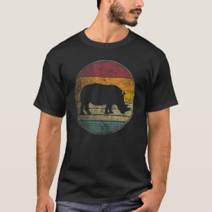 Rhino Rhinoceros Vintage Distressed Retro 70s 80s T-Shirt