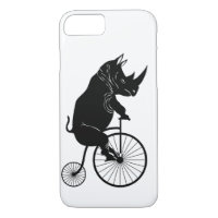 Rhino Riding an Old Fashion Bike