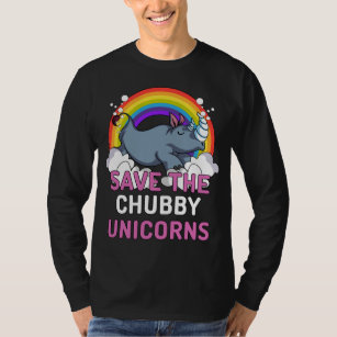 Rhino Save The Chubby Unicorns Magical Rainbow T-Shirt
