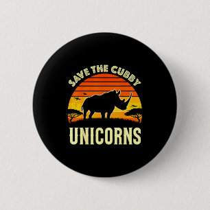 Rhino Save The Cubby Unicorns Rhinoceros 6 Cm Round Badge