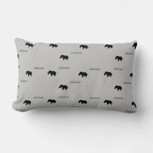 Rhino silhouette pattern lumbar cushion